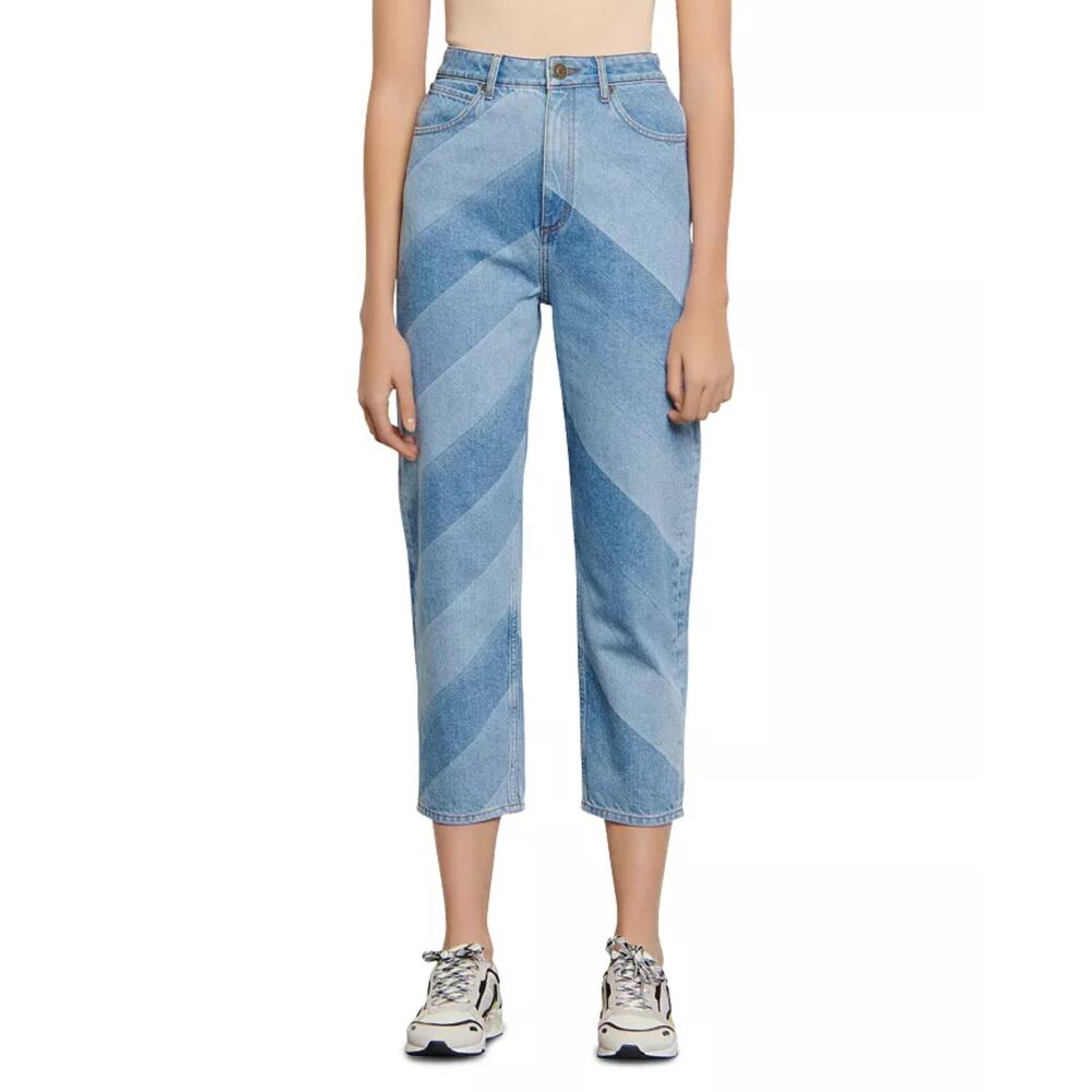 SANDRO PARIS Diego Chevron Straight Jeans Blue {P52} - Picture 2 of 7